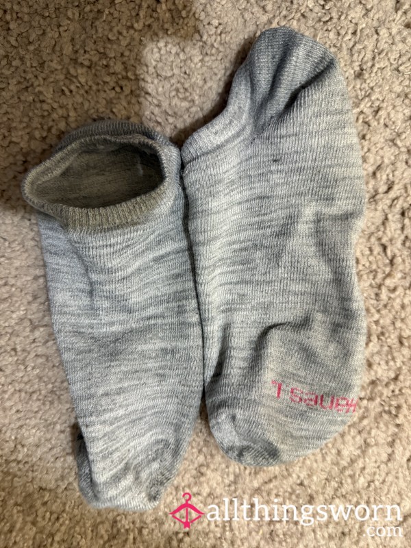 Stinky Sweaty Grey Ankle Socks