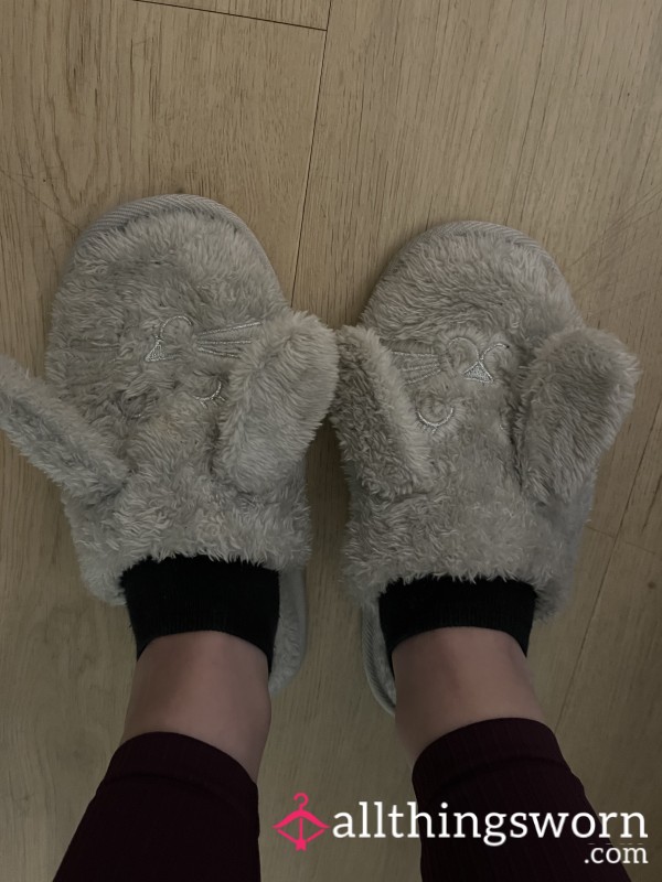 Stinky Used Grey Slippers