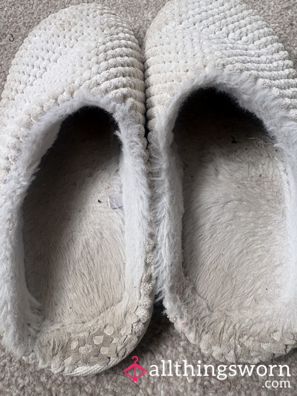 Stinky Well Worn Dirty Slippers Worn Inside And Outside Gardening