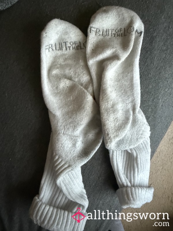 Stinky White Crew Socks