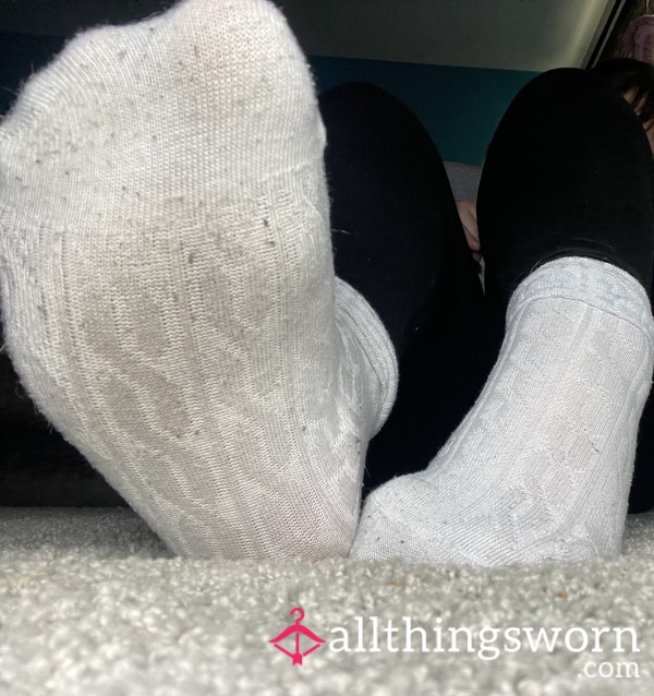 Stinky White Crew Socks