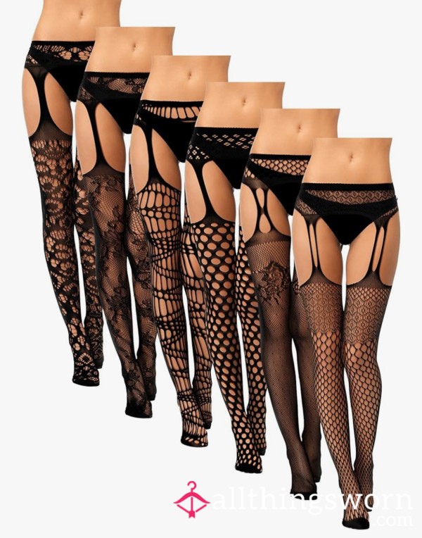 STOCKINGS WITH ATTACHED GARTER