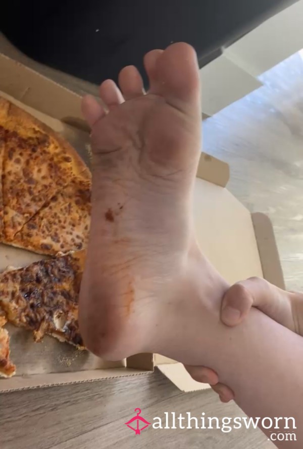 Stomping On This Pizza With My Dirty Dirty Feet!!!