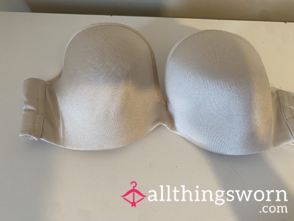 Strapless Worn Cream Bra