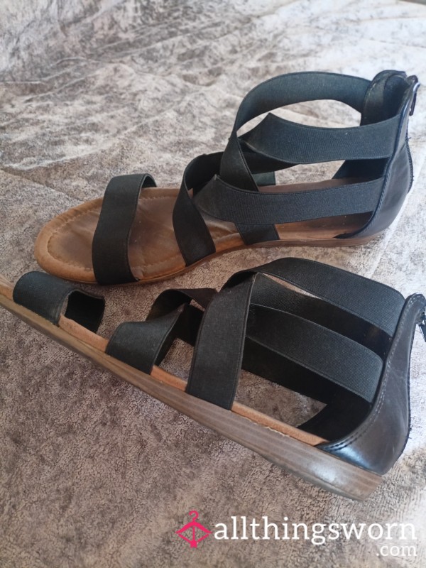 Strappy Flat Sandals Well Worn!