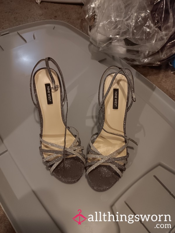 Strappy Glitter Nine West Heels – Worn For You, One Step At A Time ✨