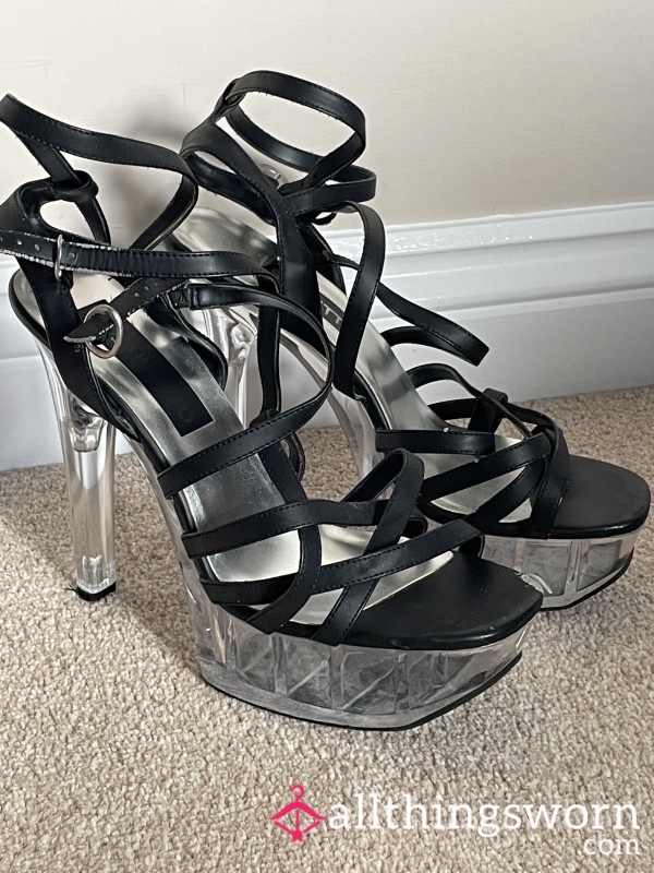 Strappy Lap Dancer / Stripper 6 Inch Heels Size 8