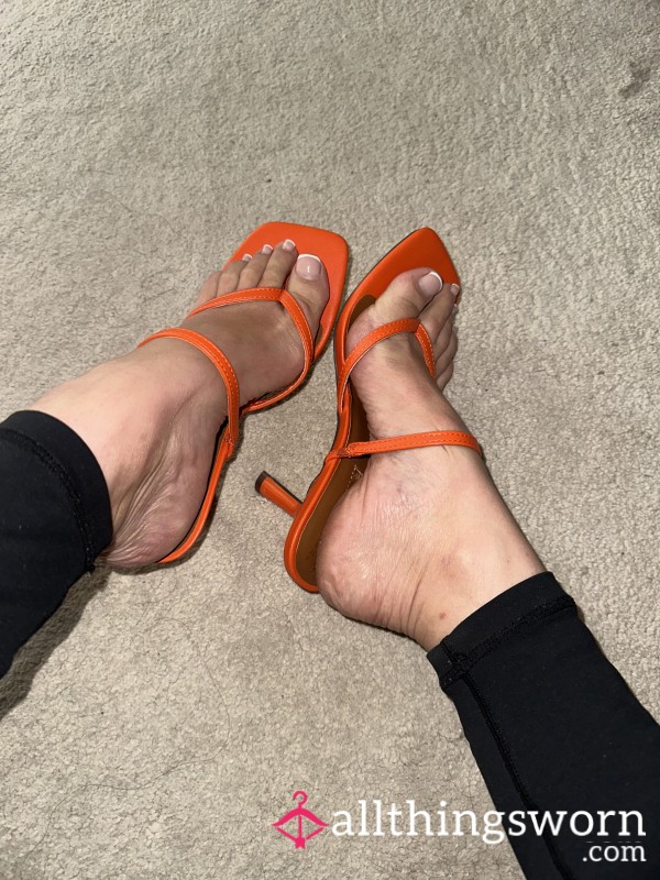🧡 Strappy Orange Heels