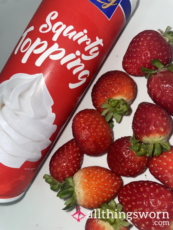 Strawberries Meet Their Fate Under My Toes, Cream Joins The Party 🍓