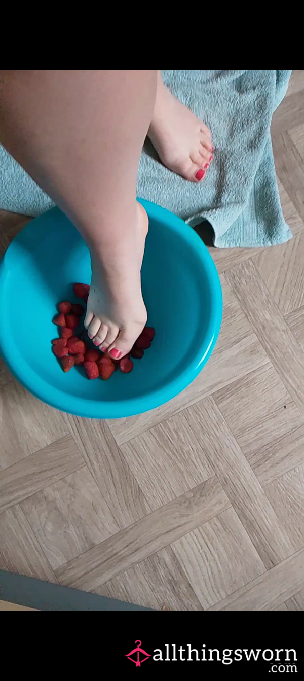 Strawberry Foot Crushing Video