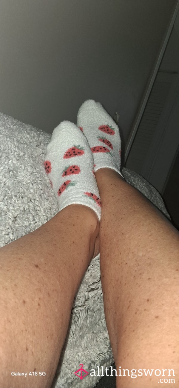 Strawberry Footies Covering My Feet