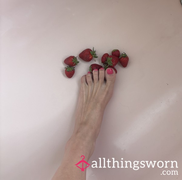 Strawberry Smashing With My Pretty Feet