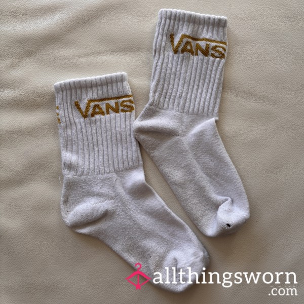Stretched Out White Vans Crew Socks