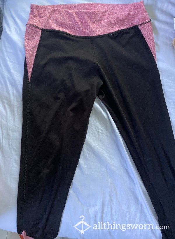 Stretchy Pink And Black Leggings