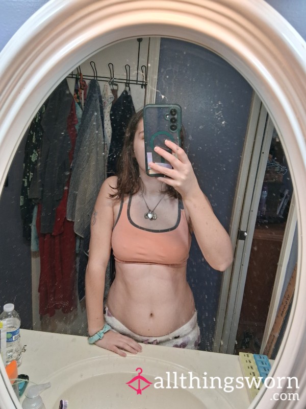 Stretchy Pink No Padding Sports Bra