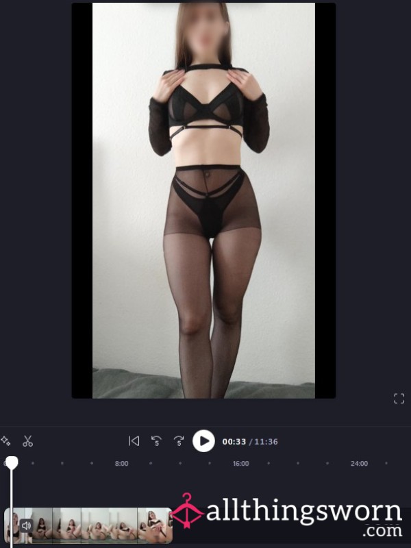 Strip & Masturbating In See Through Outfit