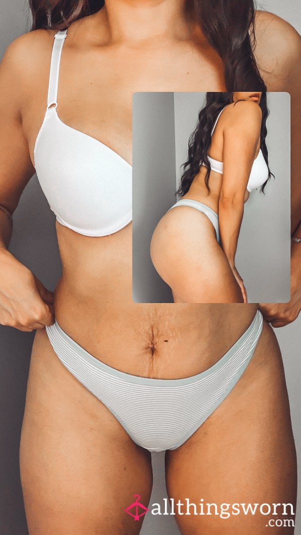 Stripe Cotton Thong