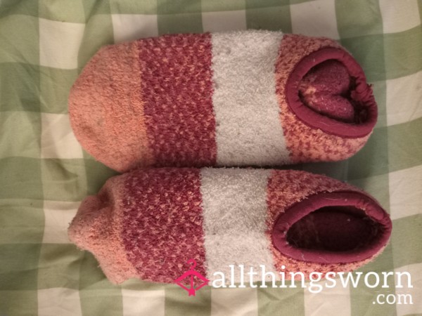 Striped Fuzzy Grip Socks