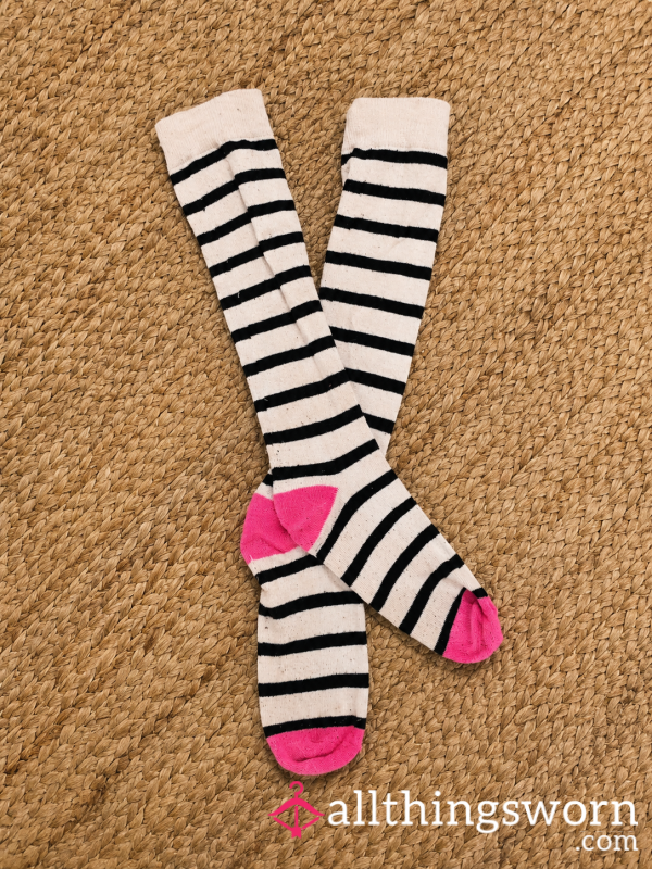 Striped Knee-High Socks- Ready To Customize