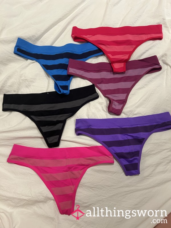 STRIPED NYLON THONGS
