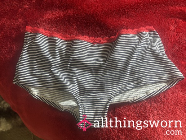 💋 Striped, Sweet, & Sizzling: Red Lace Hipsters With A Juicy Secret 💦