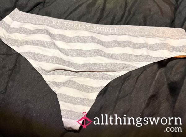 Striped Thong. Worn With Pleasure😈