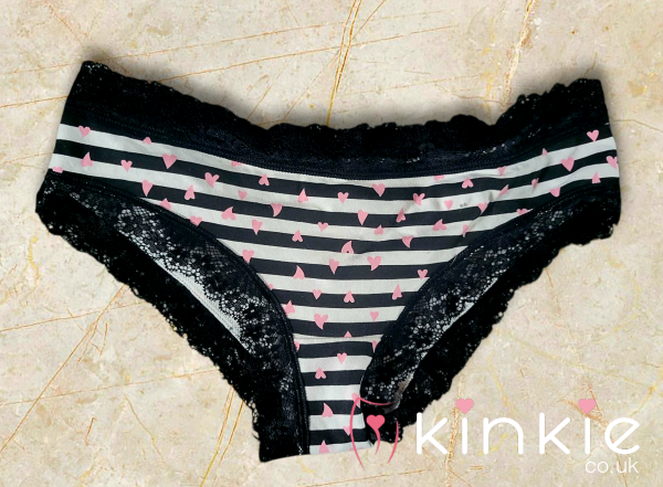 Dirty Panties X Sripes And Hearts With Lace. Includes Pic