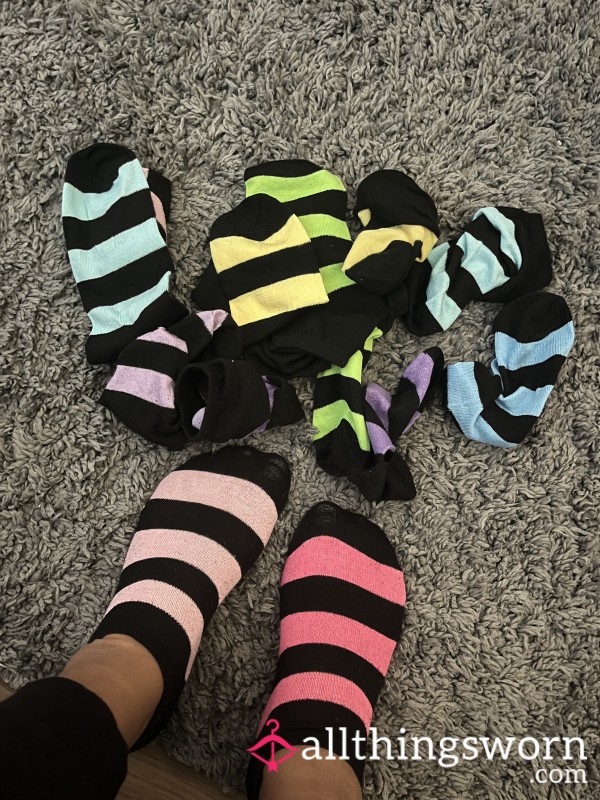 Stripey Worn Socks… Numerous Colours Available