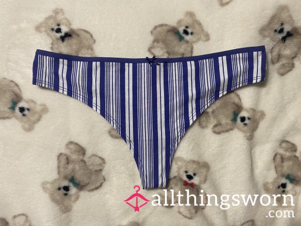 Stripped Blue Thong