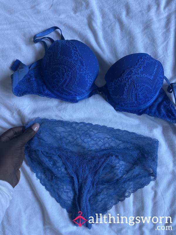 STRIPPER Bra & Panties Set | Faded, Well-Worn Padded Bra & Lace Cheeky Panties | 32D & Small 👙