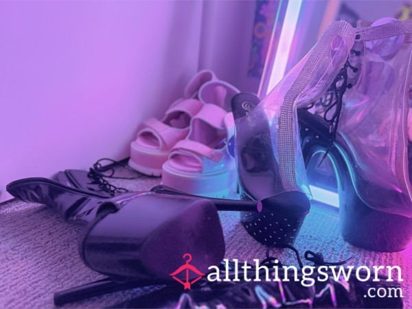 STRIPPER HEELS AND GOTH GIRL COSPLAY PHOTOSHOOT PLATFORMS