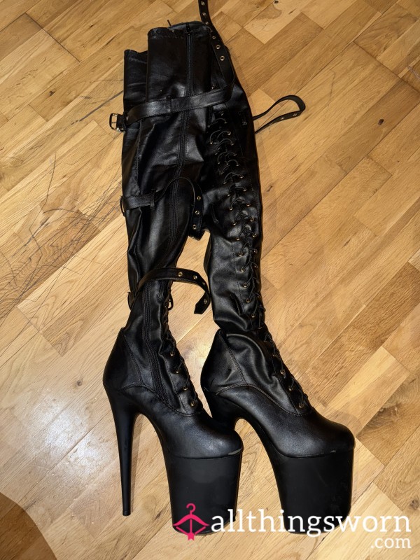 Stripper Heels Boots, Like Pleasers. Goth Girl’s UK8