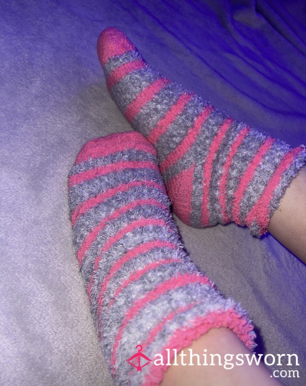 Stripy Fluffy Socks