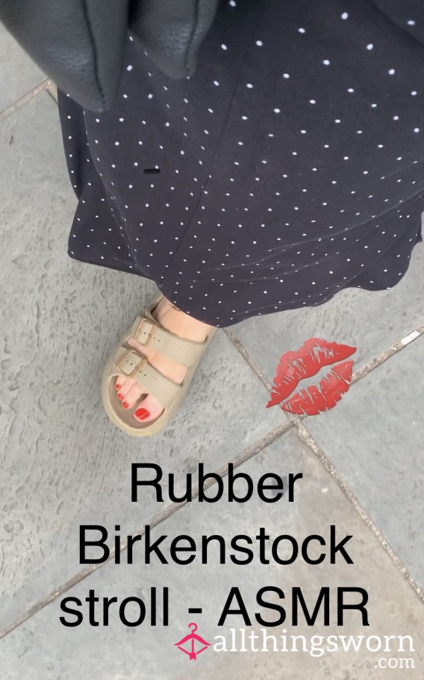 Strolling With Rubber Birkenstocks Through Town - ASMR