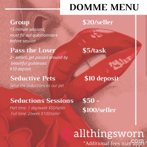 Subtle Seduction's Group Domme Task Sessions