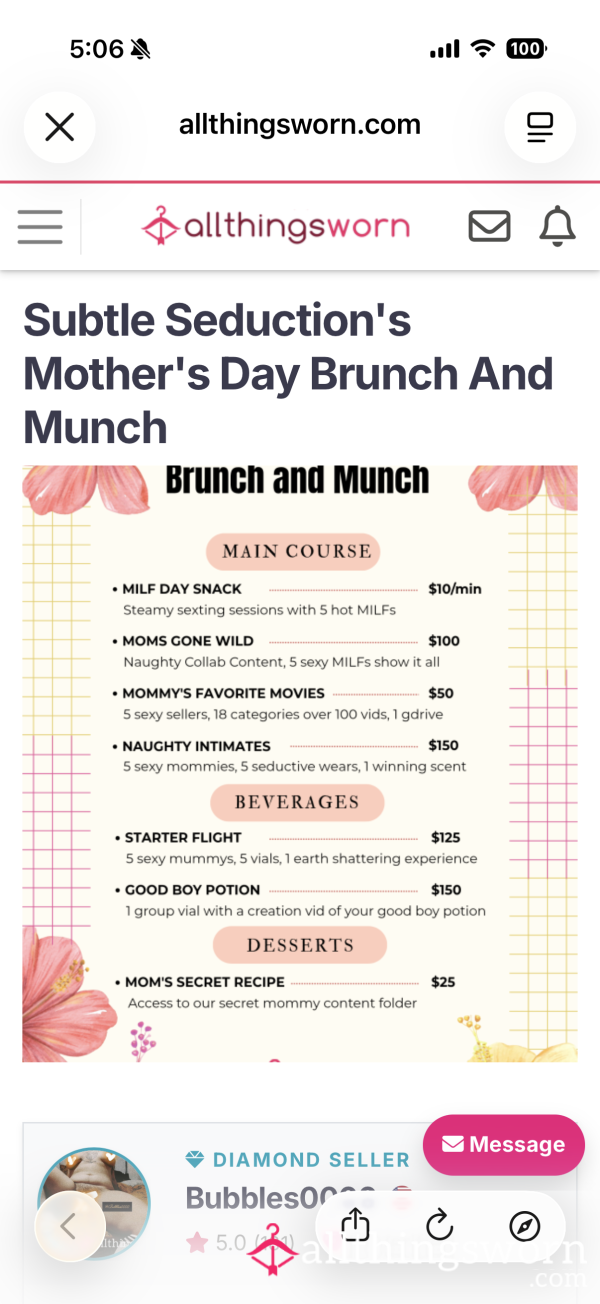 Subtle Seduction’s Mother’s Day Brunch And Munch