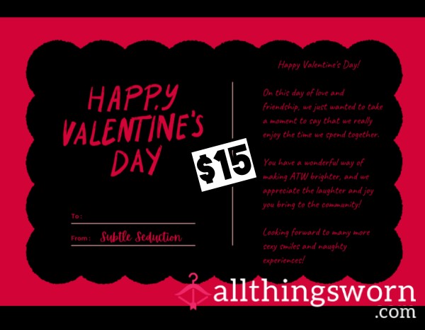 Subtle Seduction's Valentine Day Card Exchange