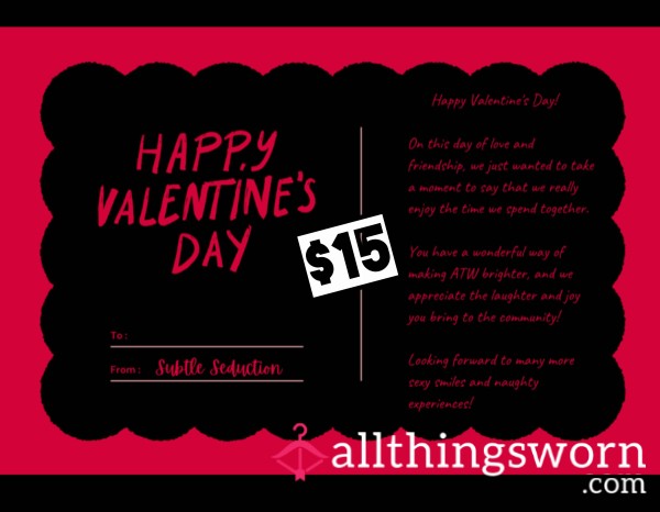 Subtle Seduction's Valentine's Day Card Exchange