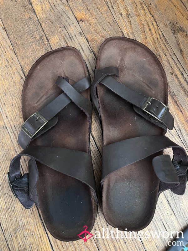 Suede And Leather Sandals