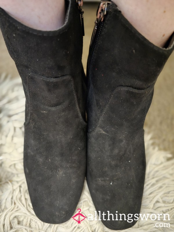 Suede Ankle Black Boots