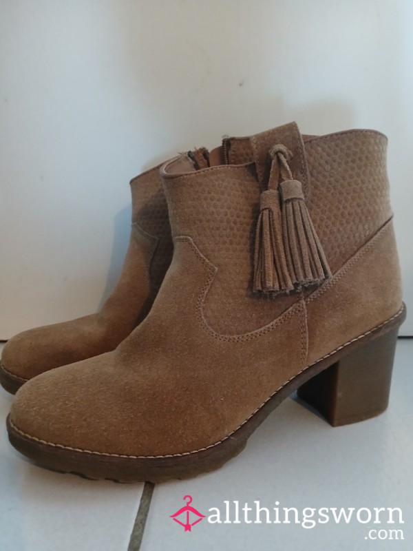 Suede Heeled Ankle Boots