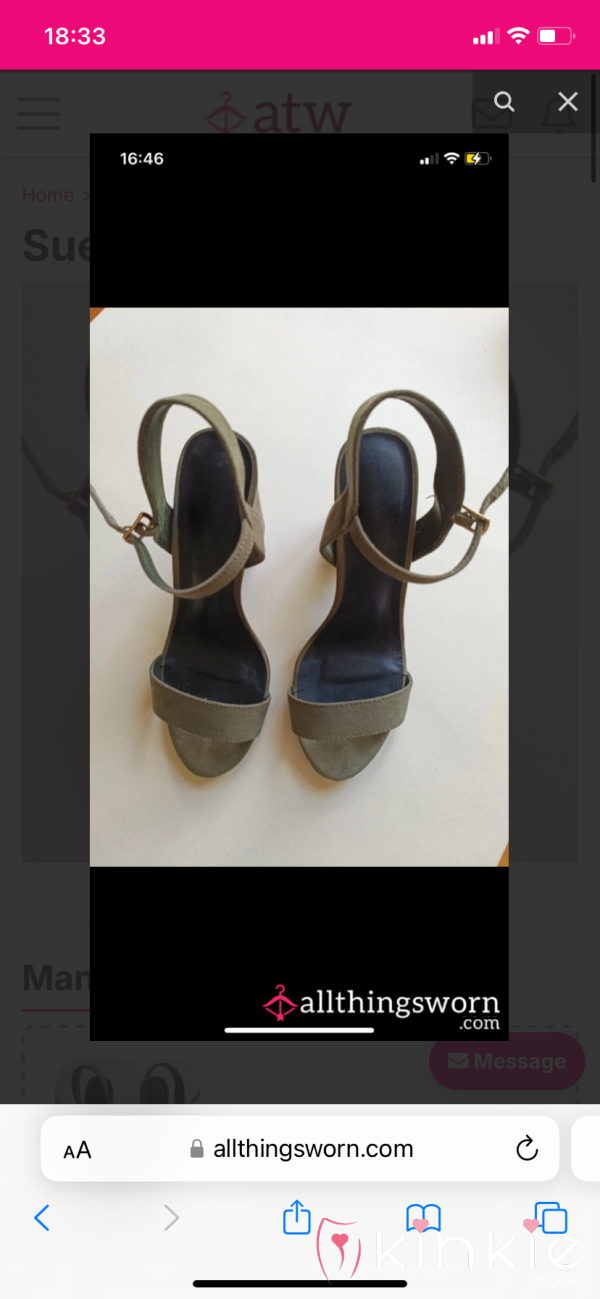 Suede Khaki Heels