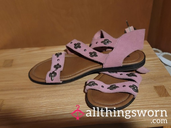 Suede Light Pink Minnetonka Sandals * Owned 12 Ish Years* 😍