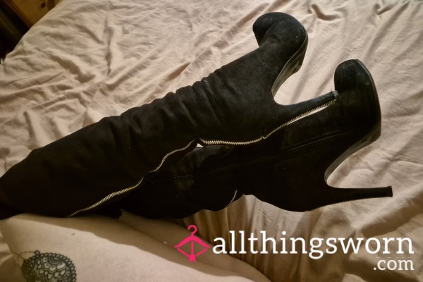 Suede Style Over The Knee Boots