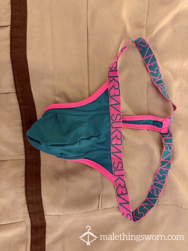 Sukrew Pink And Teal Thong Size L