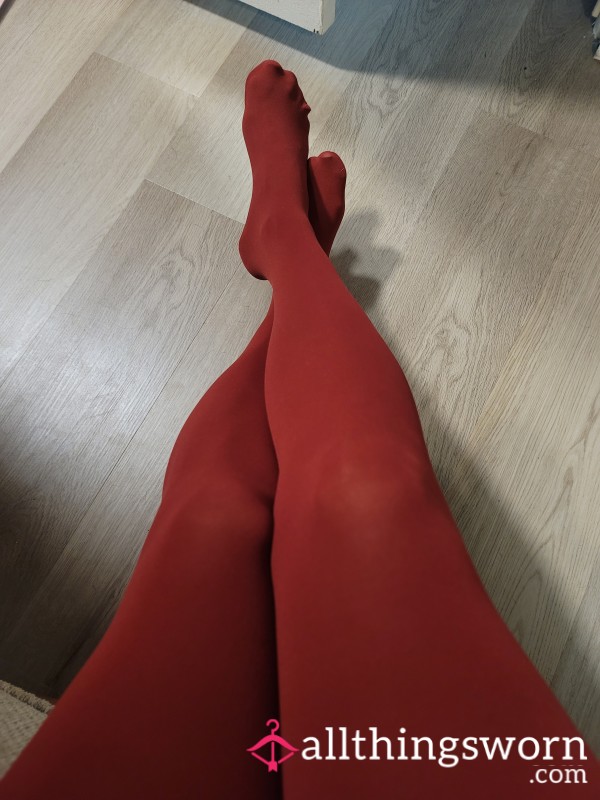 ❤️ Sultry Red Pantyhose: Soft, Silky, No Holes Nor Runs, Worn To Your Pleasure