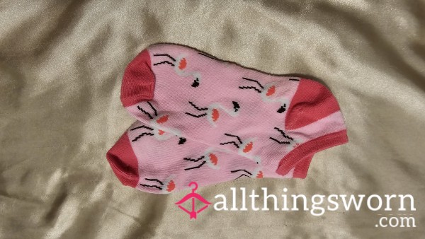 Summer Socks:  Pink Flamingos🦩