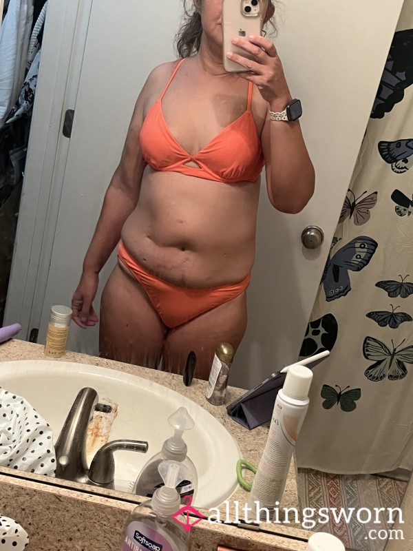 🍊 Sun-Kissed Orange Bikini Set | P**l & Beach Worn | Summer Favorite 🍊