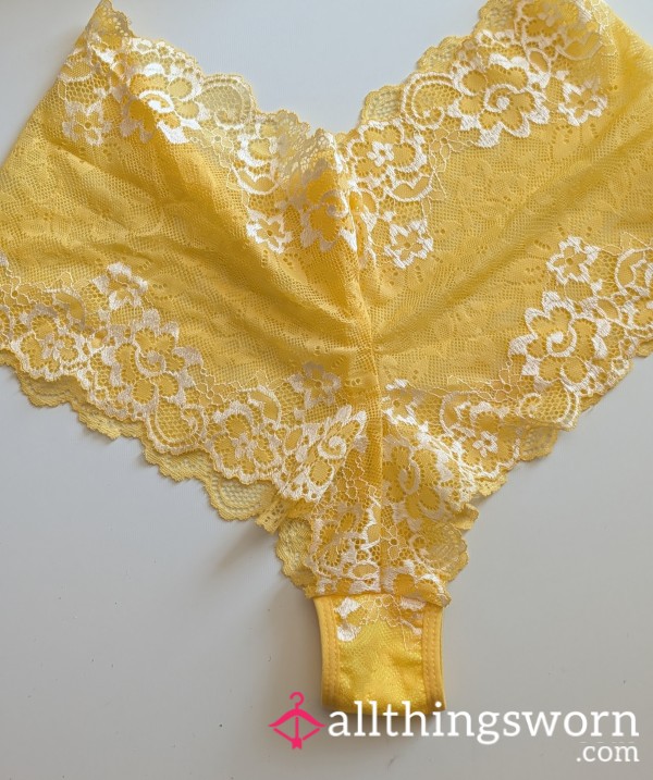 Sunshine Yellow Flor*l Lace Panties ☀️💛