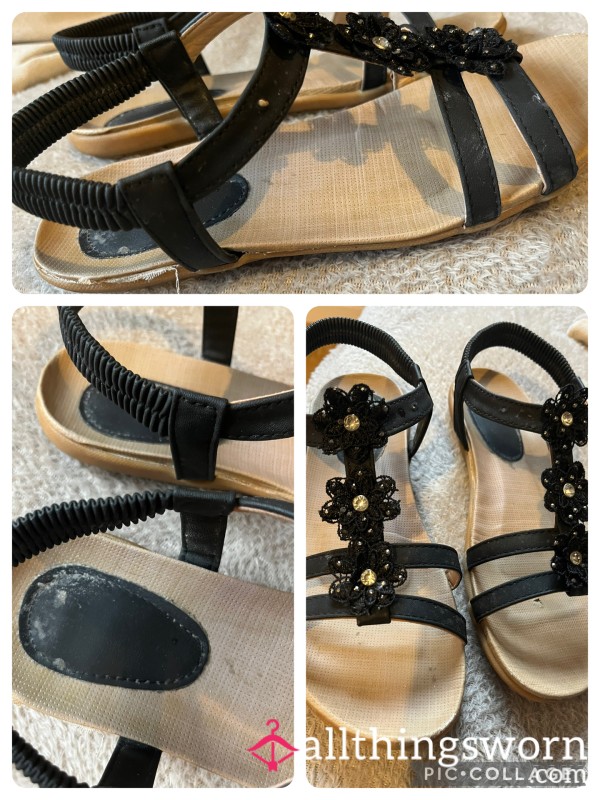 SALE! £10 🔥 Super Cute Black Sandals ❤️